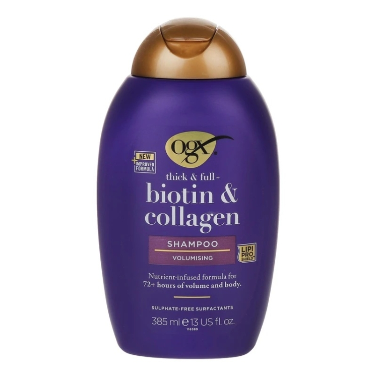شامپو بنفش کلاژن و بیوتین او جی ايکس OGX BIOTIN & COLLAGEN ضد ریزش حجم385ml اصل